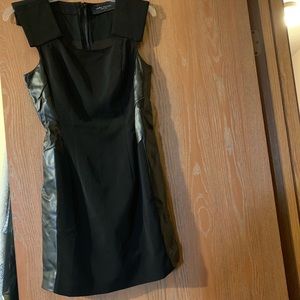Akira cocktail dress with faux leather paneling